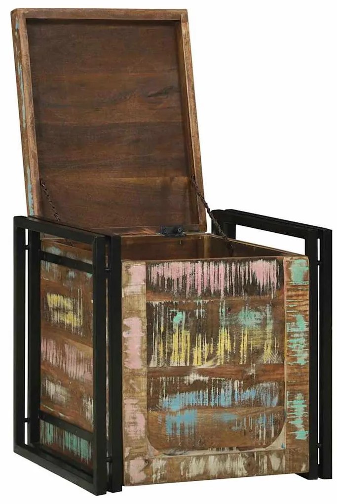 Tárolódobozok 50 x 50 x 50 cm Tömör újrahasznosított fa
