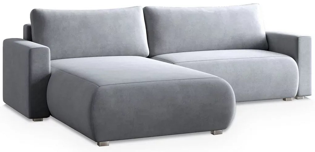 Világosszürke kinyitható sarokkanapé MONORA, kétoldalas