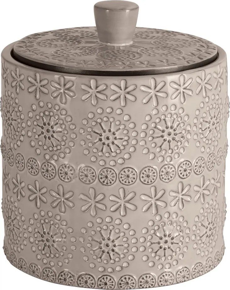 Bézs porcelán fürdőszobai rendszerező vattakorongokhoz Relief – Spirella