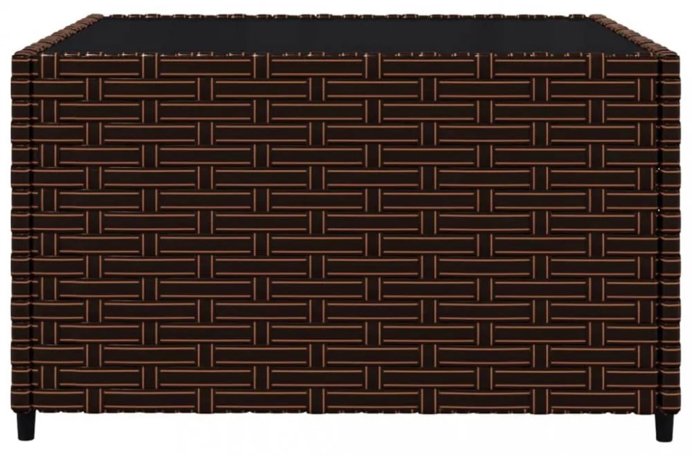 3 részes barna polyrattan kerti ülőgarnitúra párnával