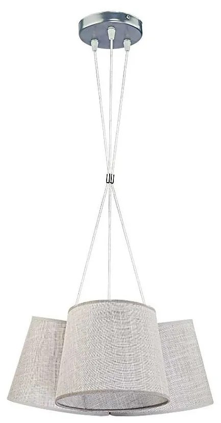 Duolla - Csillár zsinóron ROSSA 3xE27/40W/230V világos szürke