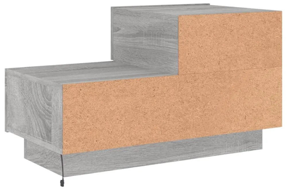 szürke sonoma éjjeliszekrény LED-világítással 70 x 36 x 40,5 cm