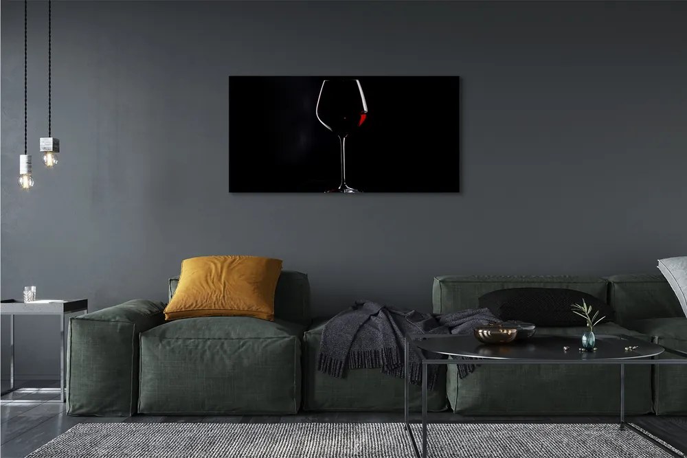 Canvas képek Fekete háttér egy pohár bor 100x50 cm