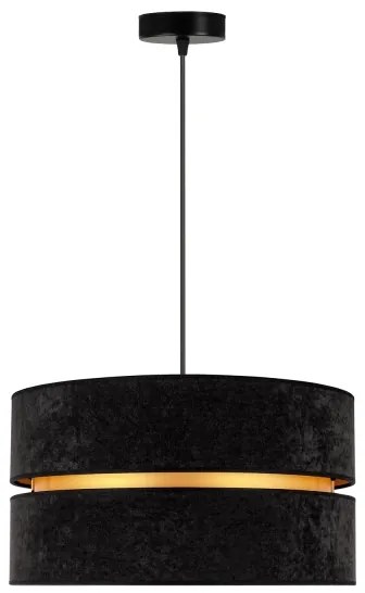 Duolla - Csillár zsinóron DUO 1xE27/15W/230V átm. 40 cm fekete/arany