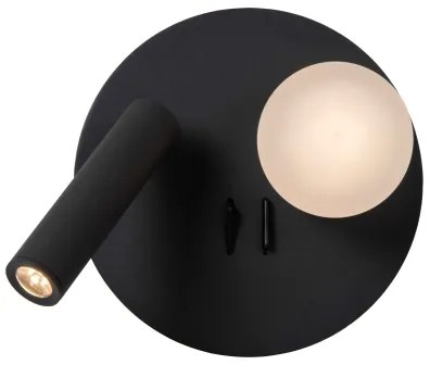 Lucide 77286/02/30 - LED Fali lámpa MATIZ 2xLED/3,5W/230V USB fekete