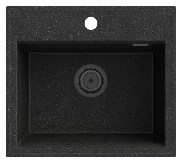 Gamma Modern 5055, 1 rekeszes gránit mosogató 560x500x210 mm, fekete pettyes, GMA-ZM-55-BP