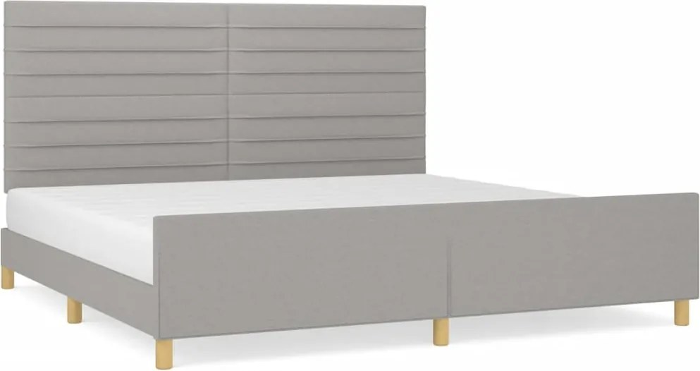 vidaXL világosszürke szövet ágykeret matrac nélkül 200 x 200 cm