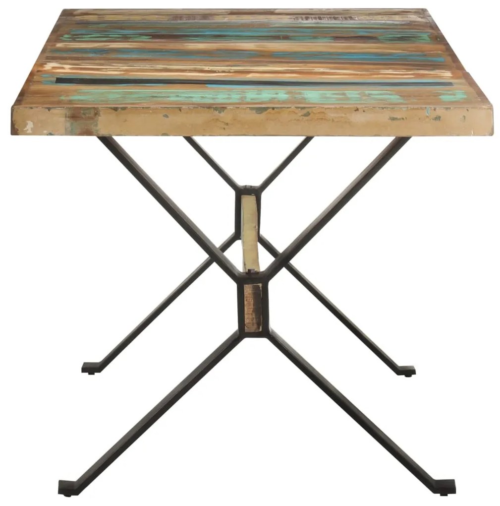 Tömör újrahasznosított fa étkezőasztal 160 x 80 x 76 cm