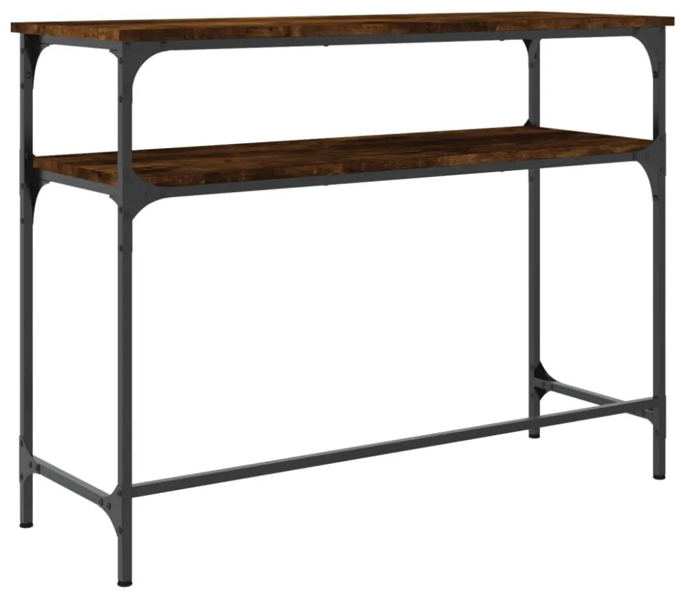 füstös tölgy színű szerelt fa tálalóasztal 100x35,5x75 cm