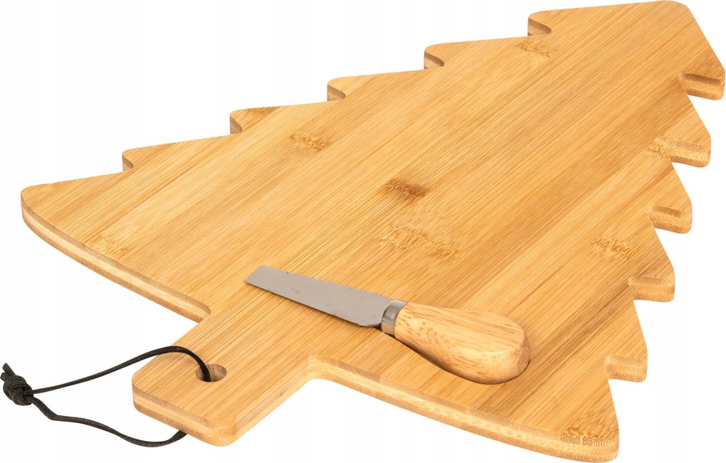 Bambusz Tálaló Deszka Sajtokhoz, Snackhez, Előételekhez, Karácsonyfa, Ünnepekre, Ajándéknak