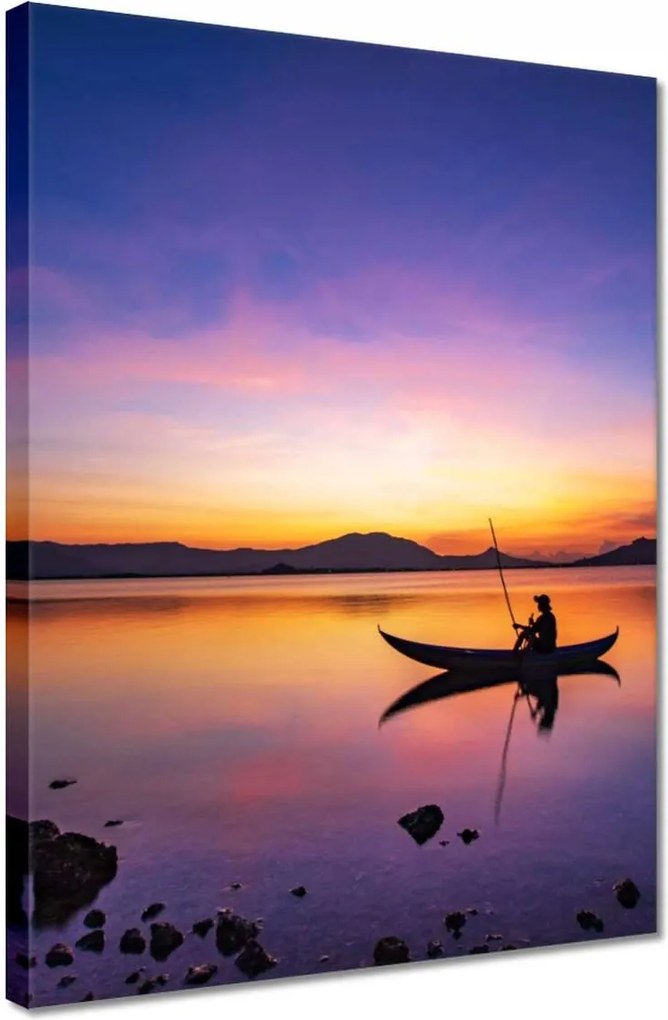 Vászonkép 30x40 Esti horgászat