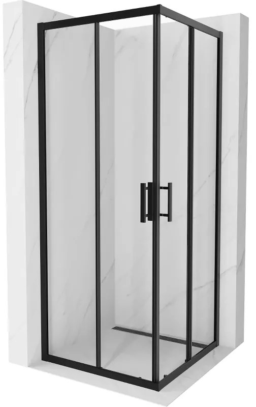 Mexen Rio négyszögletes zuhanykabin 80 x 80 cm, átlátszó, fekete - 860-080-080-70-00