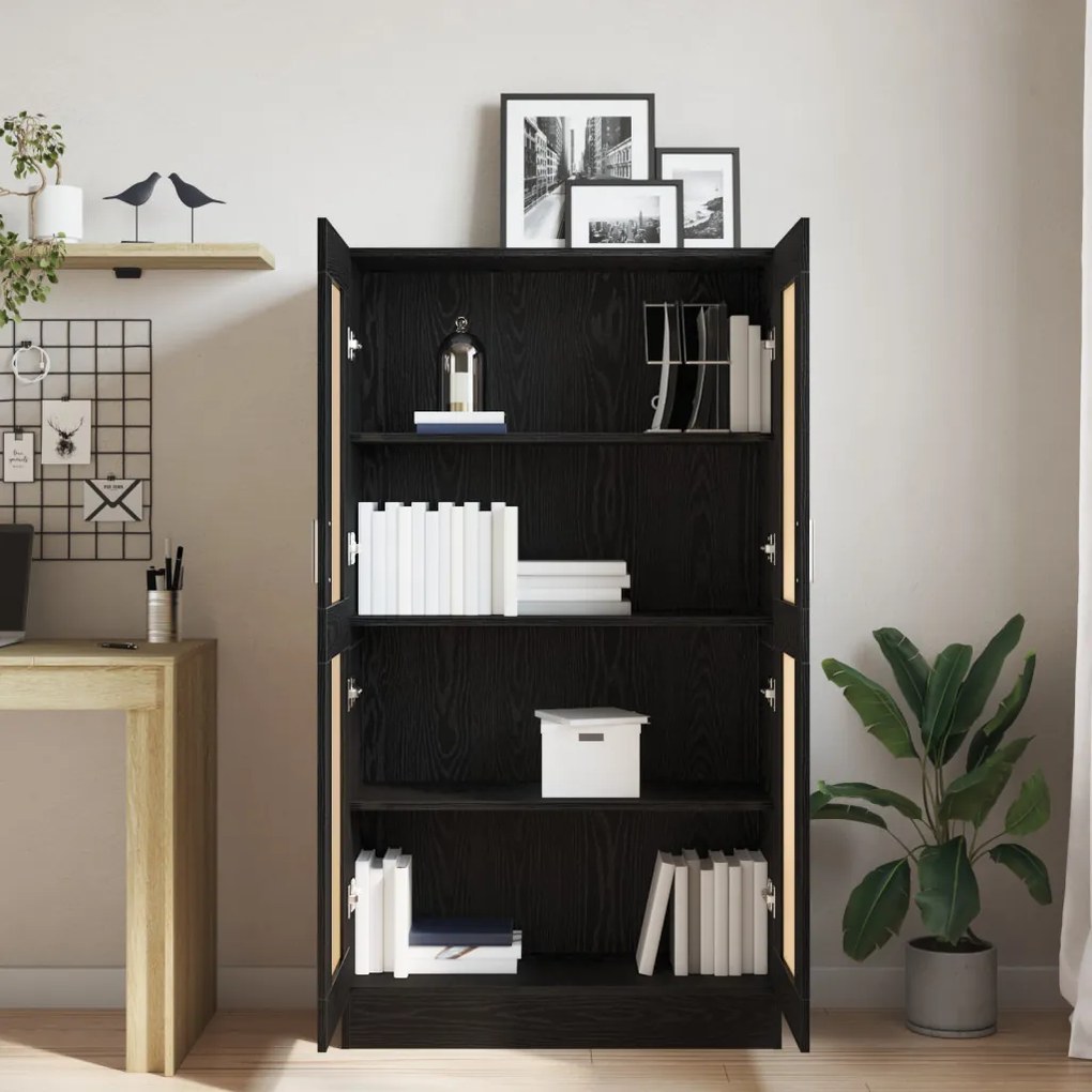 Könyvespolcok 2 db Fekete Tölgy 165x30,5x150 cm Műgyanta