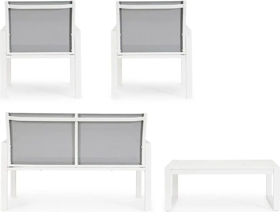 Fehér alumínium négyszemélyes kerti lounge szett Kallen – Bizzotto