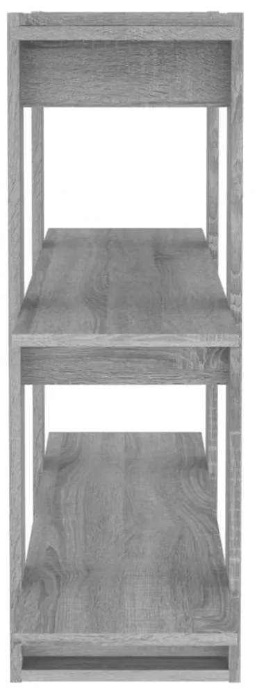 szürke sonoma színű térelválasztó könyvszekrény 100x30x87 cm
