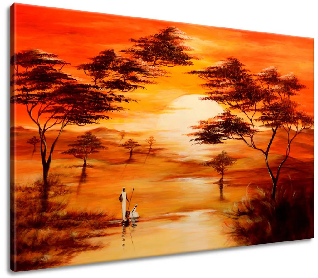 Gario Kézzel festett kép Gyönyöru Afrika Méret: 100 x 70 cm