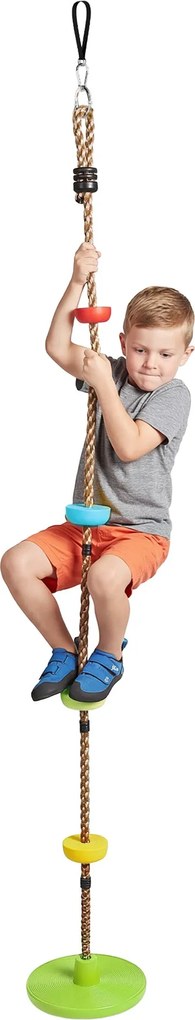 AIYAPLAY Ninja Line gyerek slackline készlet hintával és platformokkal — kültéri játék 3–8 éveseknek, zöld | Aosom