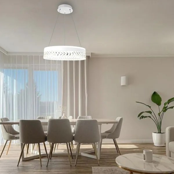 LED dimmelhető csillár zsinóron LED/90W/230V 3000-6500K fehér + távirányítás