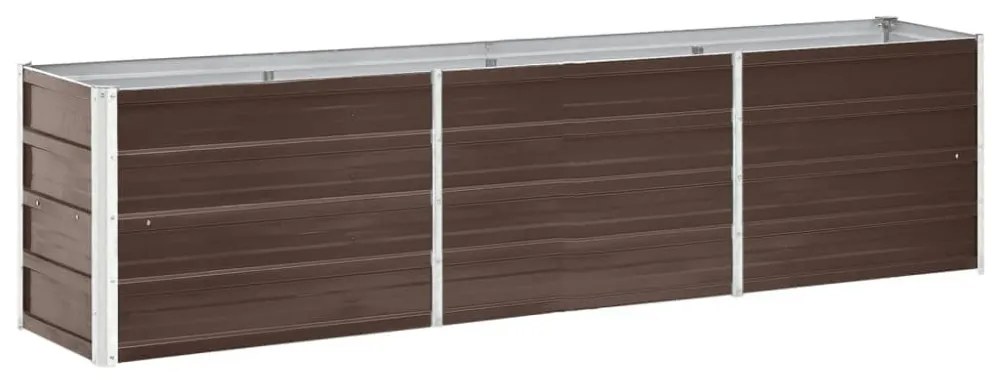 barna horganyzott acél kerti magaságyás 240 x 40 x 45 cm