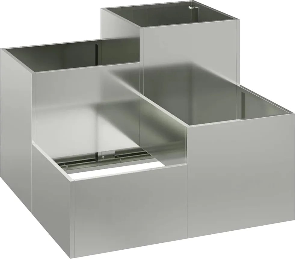 vidaXL Kerti cserép Ezüst 80 x 80 x 60 cm Horganyzott acél