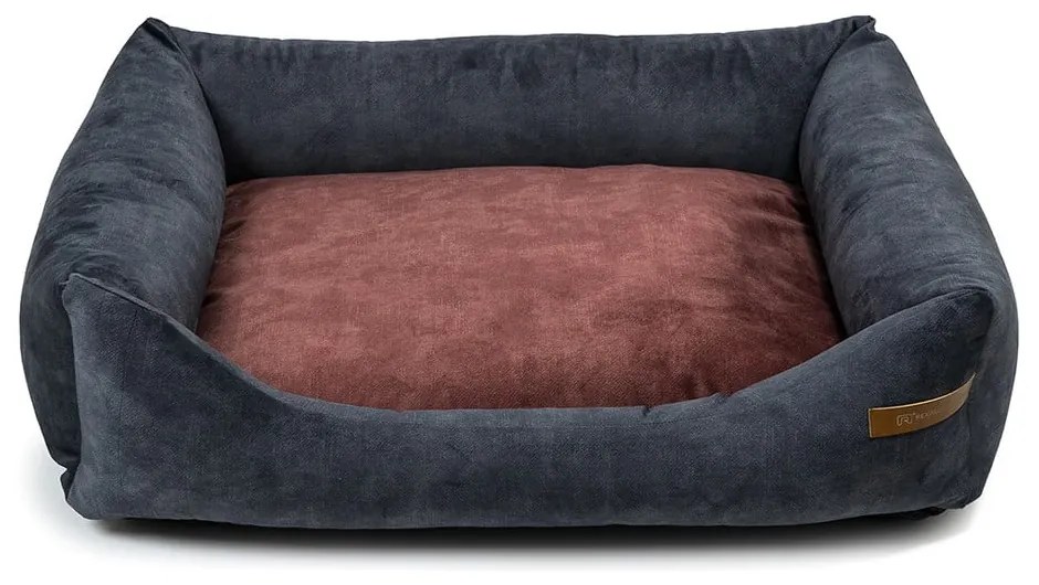 Borvörös-sötétszürke fekhely kutyáknak 65x75 cm SoftBED Eco M – Rexproduct