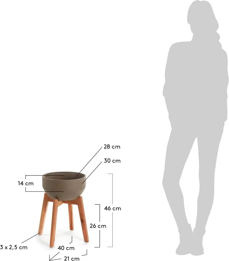 Virágtartó állvány, magasság 40 cm - La Forma