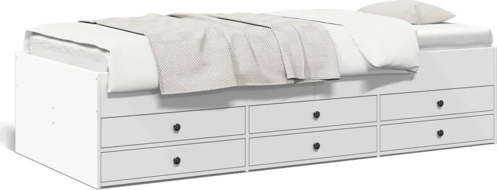 vidaXL fehér kanapéágy fiókkal matrac nélkül 75x190 cm