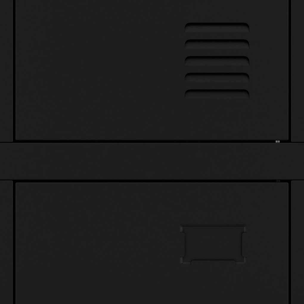 6 ajtós IGOR öltözőszekrény, 900 x 1850 x 450 mm, fekete