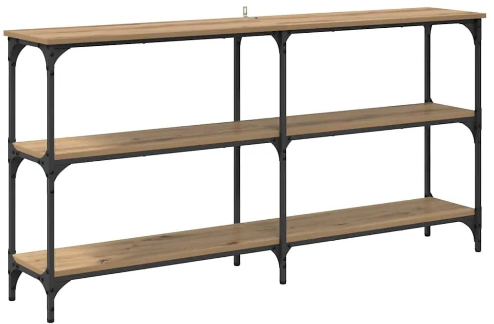 vidaXL Konzolasztal Artisan tölgy 150 x 29 x 75 cm Mérnöki fa és fém