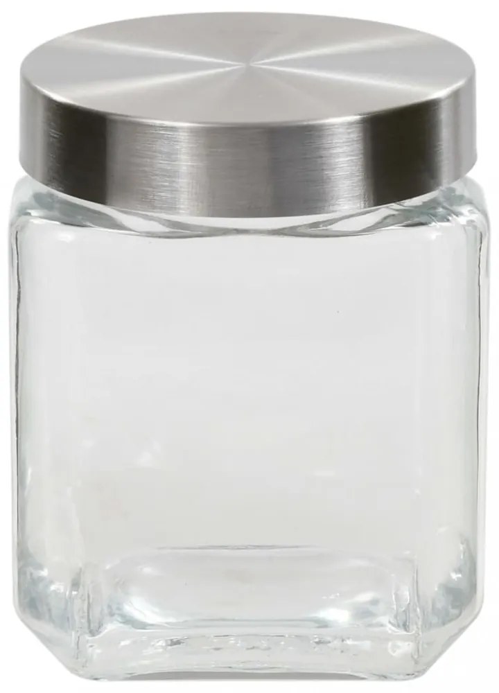 6 db tárolóedény ezüstszínű fedéllel 1200 ml