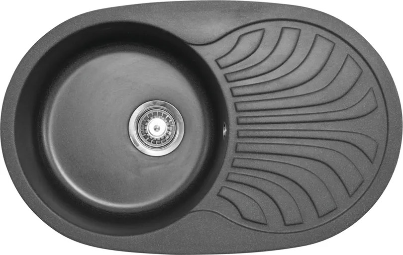 Venera Plus Metalac 129067 Gránit Mosogatótálca - Csepegtetőtálcás, Szemcsés Fekete