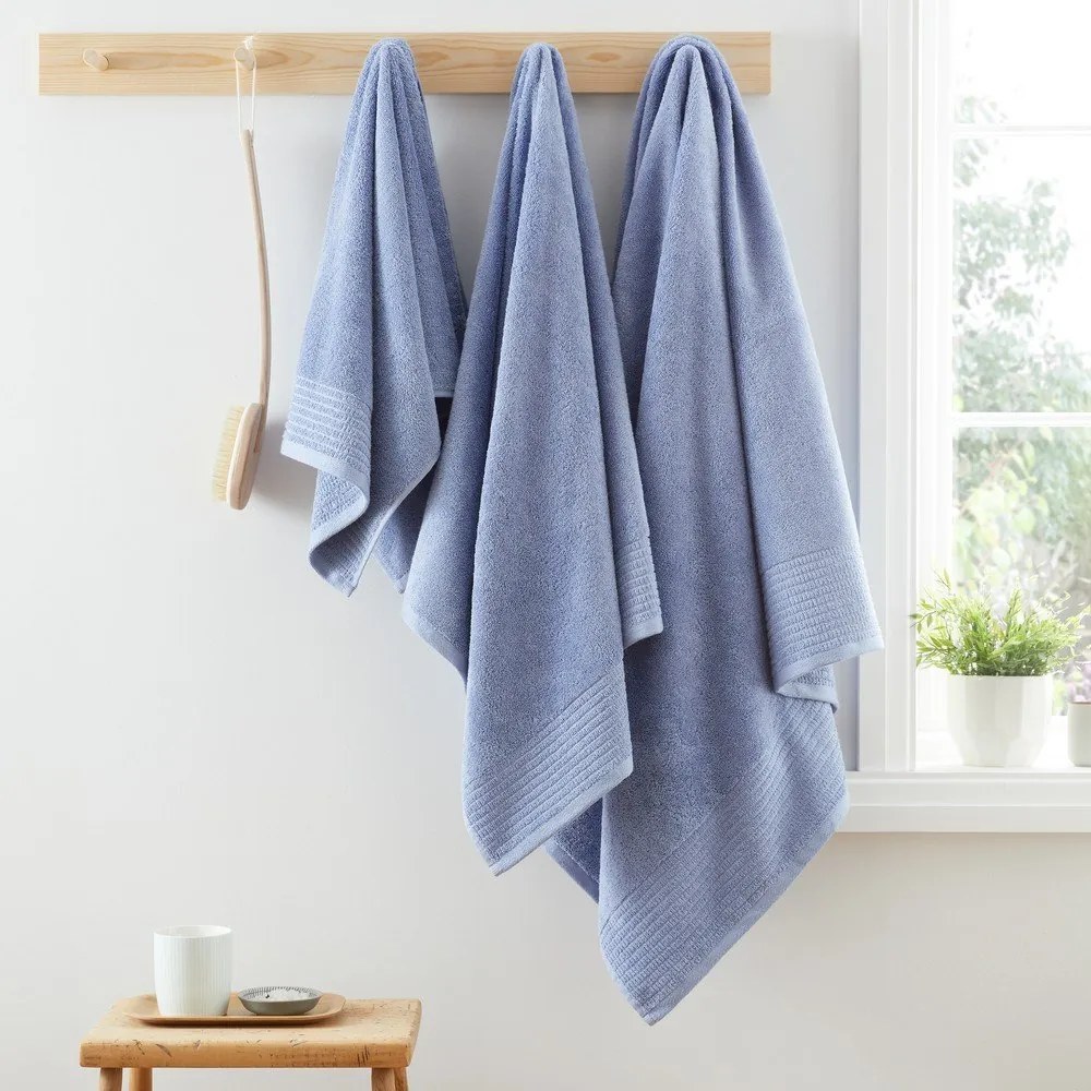 Kék frottír egyiptomi pamut fürdőlepedő 70x120 cm – Bianca