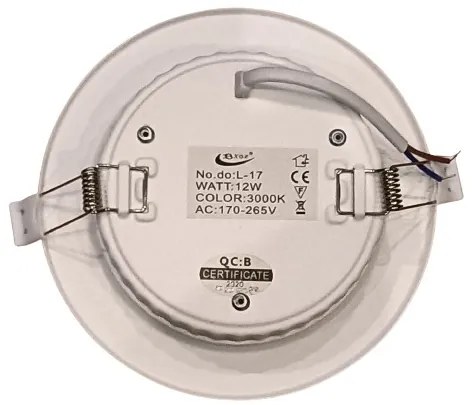 Led Süllyesztett/Beépíthető Panel 14,5 Cm Átmérő , beépített tápegységgel, 12W Kör Alakú 3000K Meleg Természetes Fehér