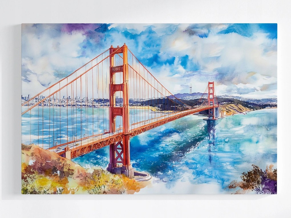 Poszter Golden Gate Bridge San Francisco Akvarell 60x40
