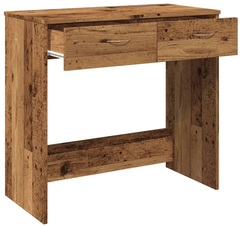 antik fa színű szerelt fa íróasztal 80 x 40 x 75 cm