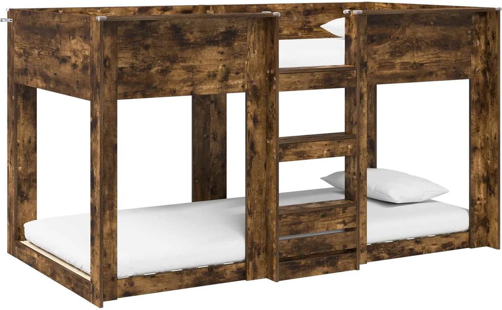 vidaXL Szükidő ágy Füstölt tölgy 75 x 190 cm Faanyag