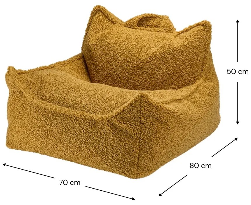 Barna buklé gyerek babzsákfotel Chair – Wigiwama