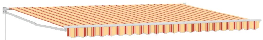 Kézi Kihúzható Napellenző Narancs és Fehér 500x300 cm