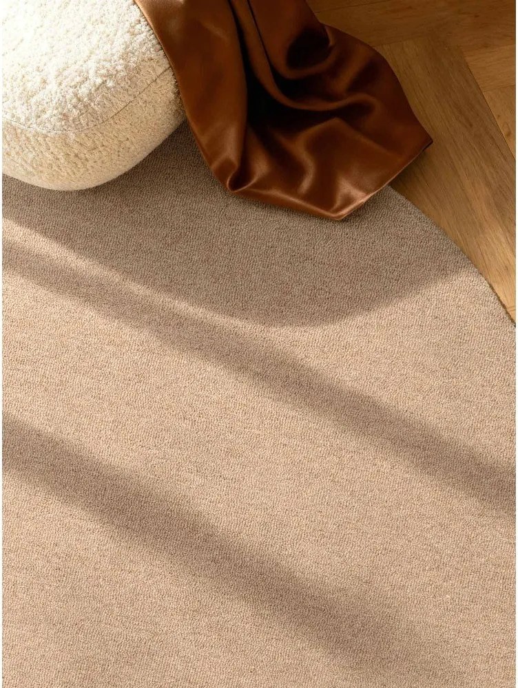 Natúr színű kézi szövésű gyapjú kerek szőnyeg ø 200 cm Puristic Knots – Elle Decoration