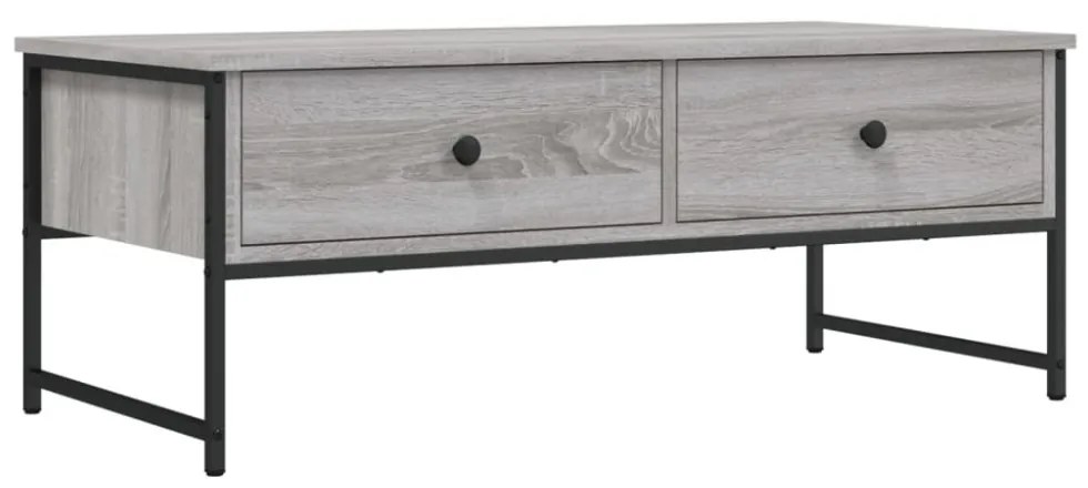 szürke sonoma színű szerelt fa dohányzóasztal 101x49x39,5 cm