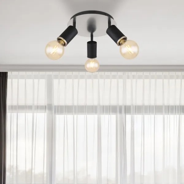 Globo 54032-3B - JOSEBA 3xE27/60W/230V fekete fa spotlámpa