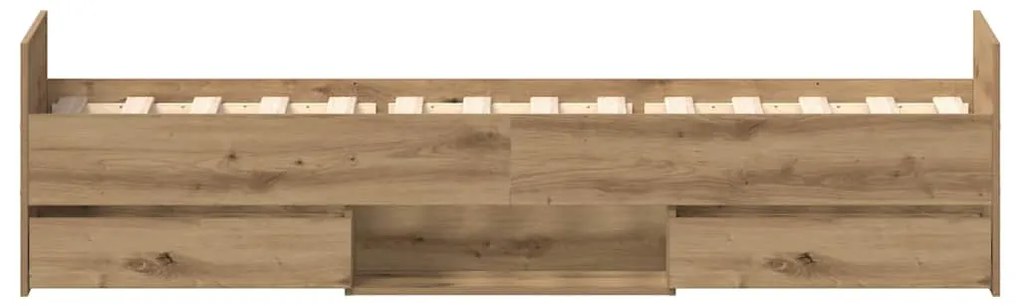 kézműves tölgy szerelt fa ágykeret matrac nélkül 100x200 cm