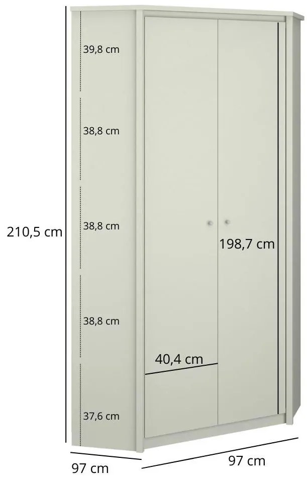 Sarok ruhásszekrény Kodro (kasmír + evoke tölgy) . 1116929