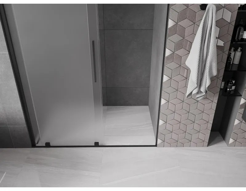 Mexen Velar, tolózuhanyajtó nyitáshoz 160 cm, 8 mm-es matt üveg, fekete matt, 871-160-000-31-70
