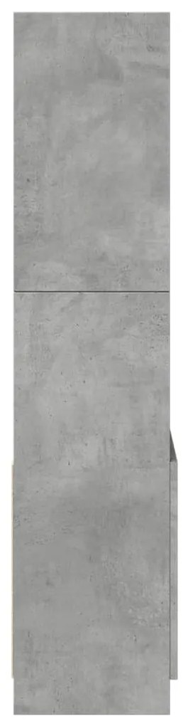 betonszürke szerelt fa magasszekrény 63 x 33 x 140 cm