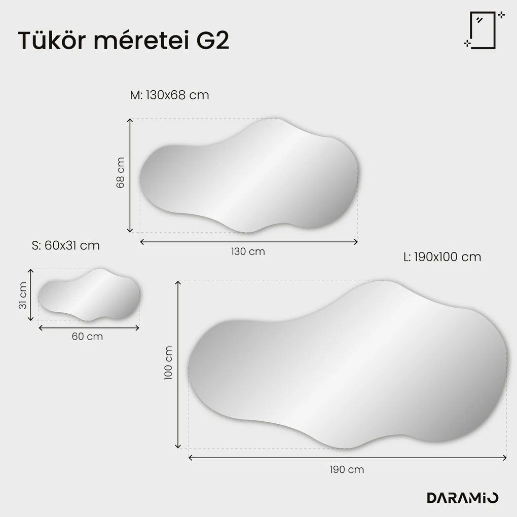 Aszimmetrikus tükör LED-világítással G2