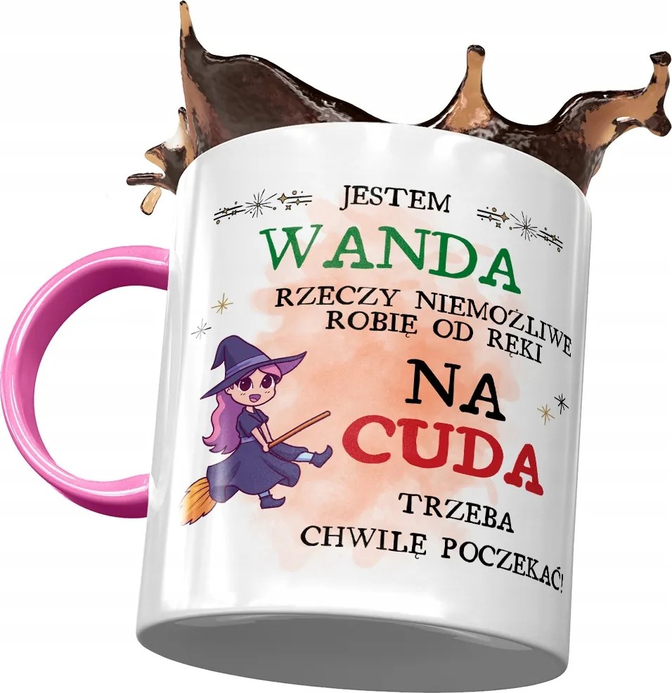 Rózsaszín Bögre Vanda Feleség Barátnő Ajándék Nyomtatott Fotóval