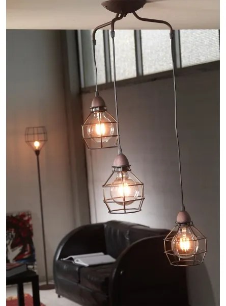 ONLI - Csillár zsinóron PÓK 3xE27/15W/230V fekete/barna