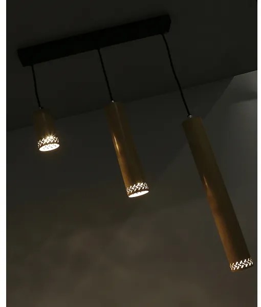 Csillár zsinóron TUBO 3xGU10/25W/230V fa