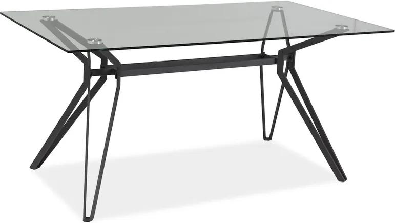 Étkezőasztal, átlátszó/szürke, TIVOLI 160X90